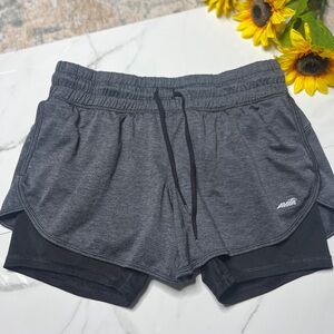 Avia Women's Charcoal and Black Athletic Shorts